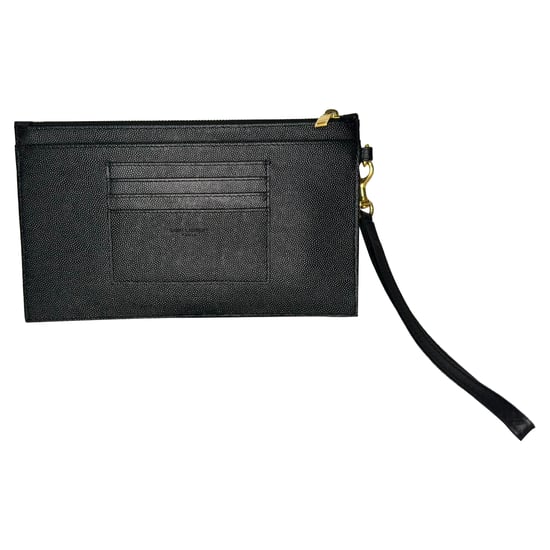 Saint Laurent Cassandre Matelassé Zipped Pouch in Black Calfskin Leather - Image 3