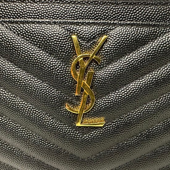 Saint Laurent Cassandre Matelassé Zipped Pouch in Black Calfskin Leather - Image 4