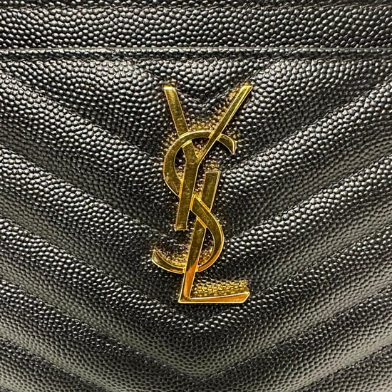 Saint Laurent Cassandre Matelassé Zipped Pouch in Black Calfskin Leather - Image 6