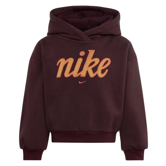 Girls Nike Relaxed Fit Hooded Sweatshirt in Burgundy Crush - Image 1