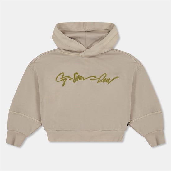 Girls G Star Ovs Hoodyd Sw G in Lt Buff Yellow - Image 1