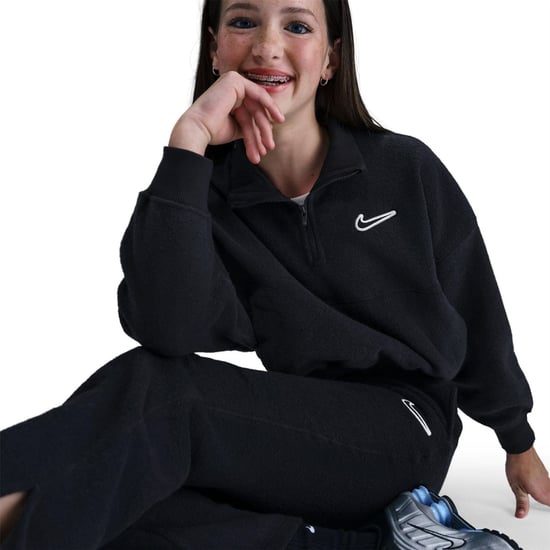 Girls Nike G Nsw Flc Ls T Jn99 in Black/White - Image 5