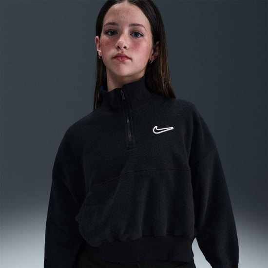 Girls Nike G Nsw Flc Ls T Jn99 in Black/White - Image 6