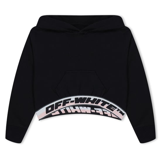 Girls Off White Off Crop Logo Oth in Black 1010 - Image 1
