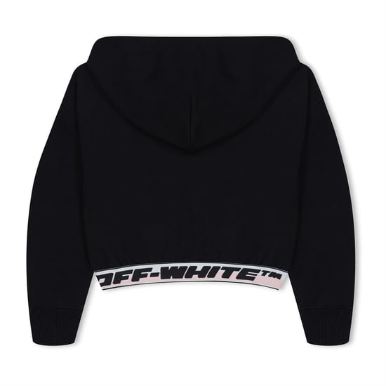 Girls Off White Off Crop Logo Oth in Black 1010 - Image 2