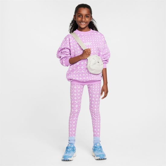 Girls Nike G Nsw Clb Flc O in Rush Fuchsia/Wh - Image 5