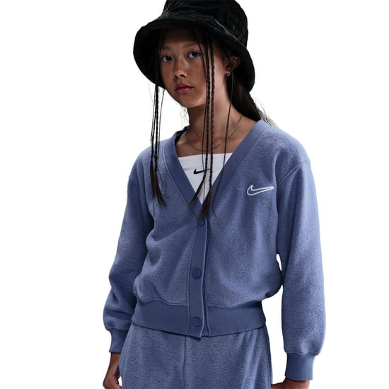 Girls Nike G Nsw Flc Ls T in World Indigo/Wh - Image 1