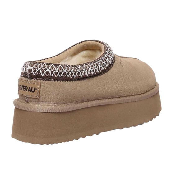 EverAu Kvinnors Wonga Ko Mocka PlattformsTofflor (Sand) - Image 2