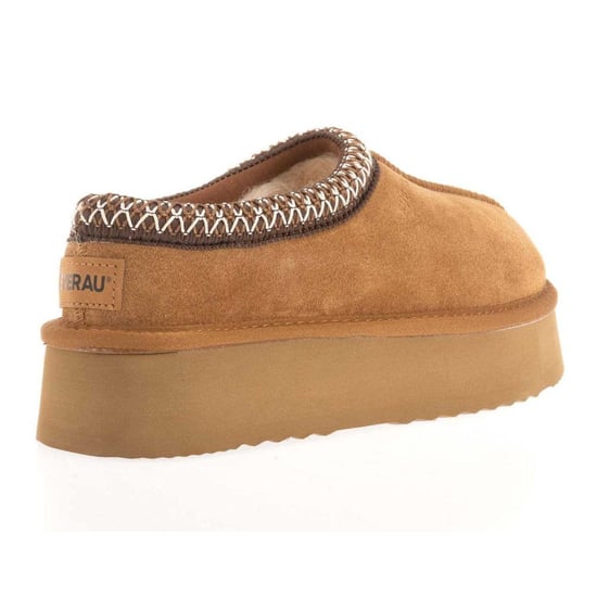 EverAu Kvinnors Wonga Cow Suede Plattform Tofflor (Kastanj) - Image 2