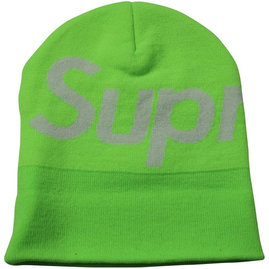 Supreme Big Logo-mössa i neongrön bomull - Image 1