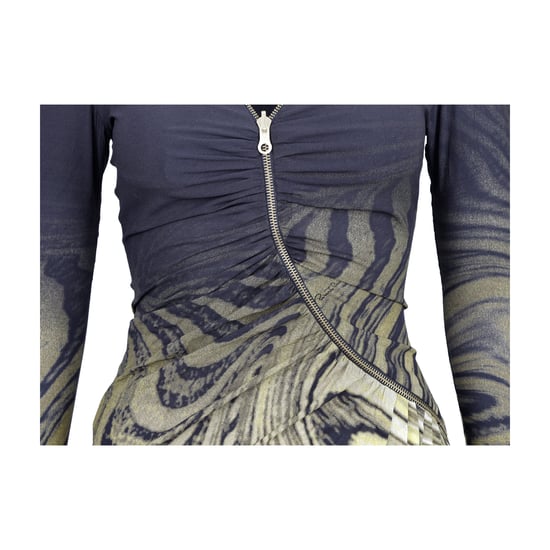 Roberto Cavalli jurk met dierenprint en ritssluiting aan de voorkant - jaren 2000 - Image 5
