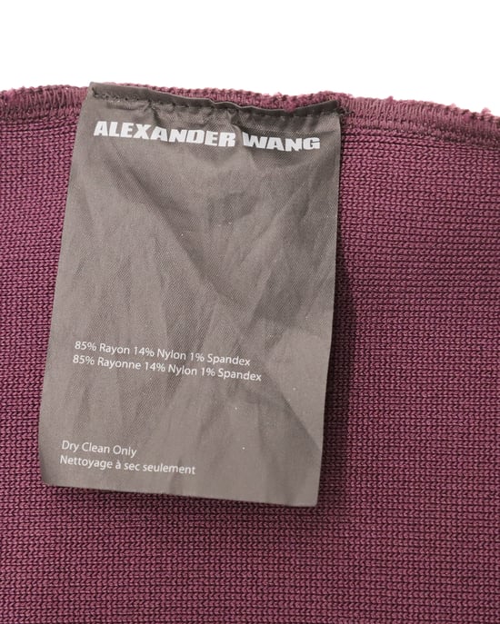 Alexander Wang – Klänning med utskuren bodycon i vinröd viskos - Image 5