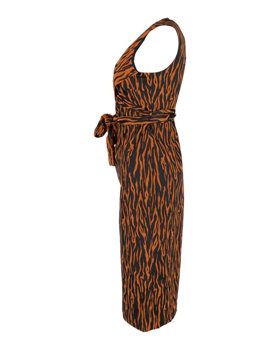 Diane Von Furstenberg Ärmlös Omlottklänning i Orange Polyester - Image 2