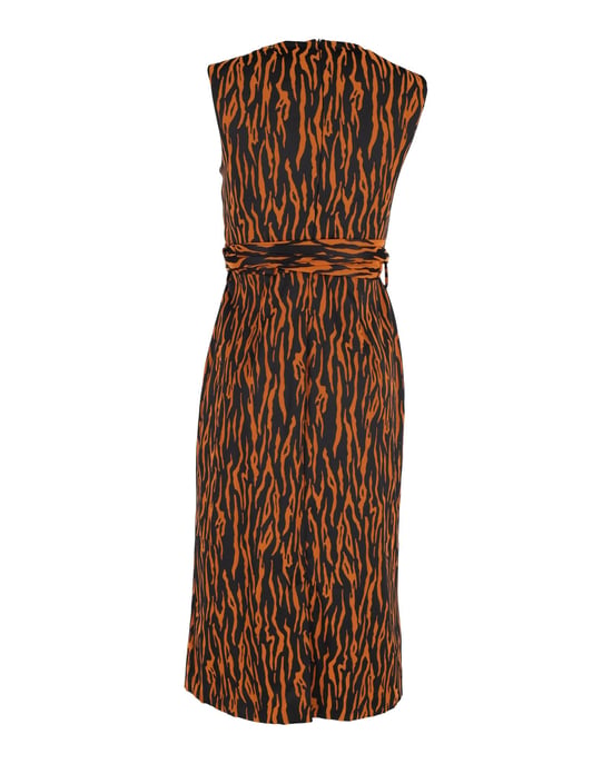 Diane Von Furstenberg Ärmlös Omlottklänning i Orange Polyester - Image 3