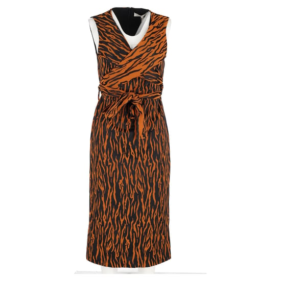 Diane Von Furstenberg Ärmlös Omlottklänning i Orange Polyester - Image 4