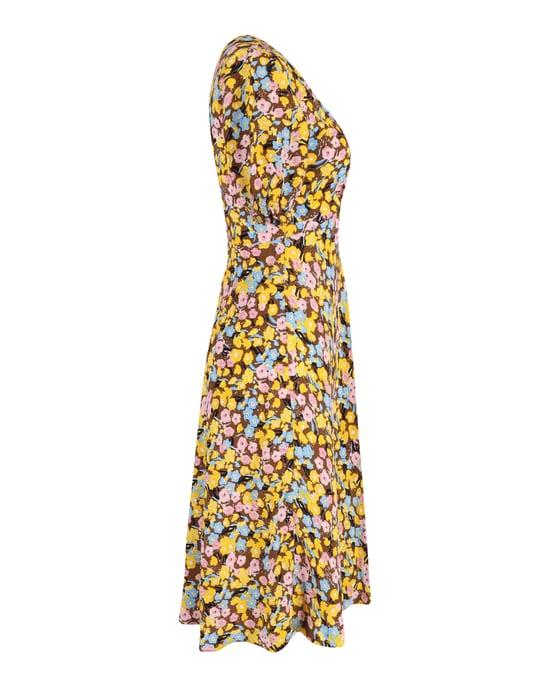 Diane Von Furstenberg midi-jurk met bloemenprint in gele viscose - Image 2