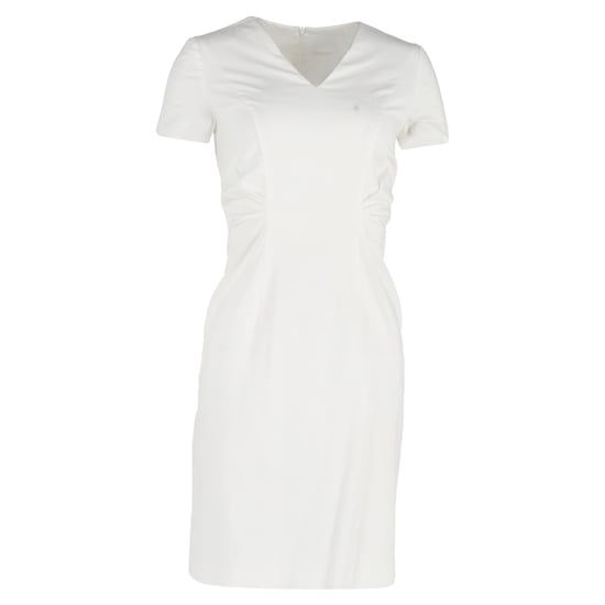 Boss V-hals nauwsluitende jurk in witte viscose - Image 1