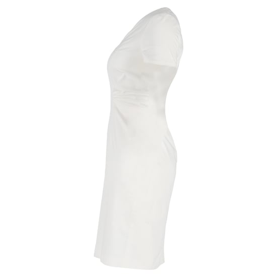 Boss V-hals nauwsluitende jurk in witte viscose - Image 2