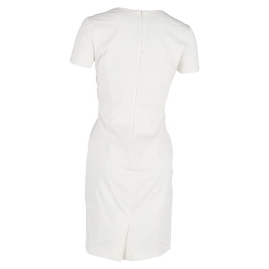 Boss V-hals nauwsluitende jurk in witte viscose - Image 3