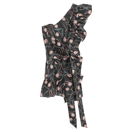 Isabel Marant mini-jurk met één schouder in lavendelkleur met bloemenprint van katoen - Image 1