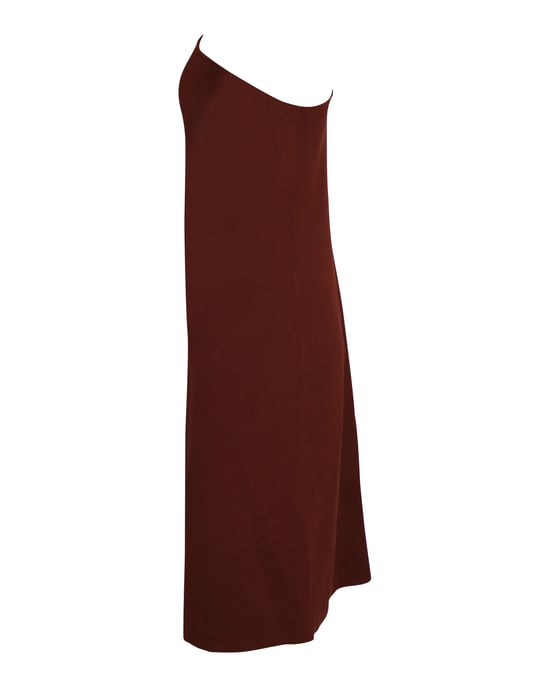 Bottega Veneta jurk met één schouder in roestbruine viscose. - Image 3