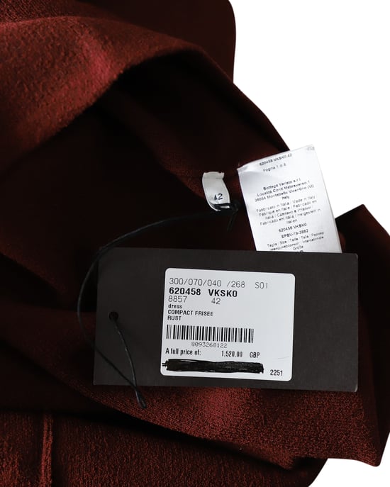 Bottega Veneta jurk met één schouder in roestbruine viscose. - Image 4