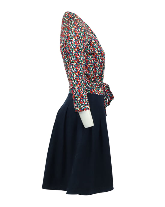 Diane Von Furstenberg Omlottklänning med Denimkjol i Flerfärgad Viskos - Image 3
