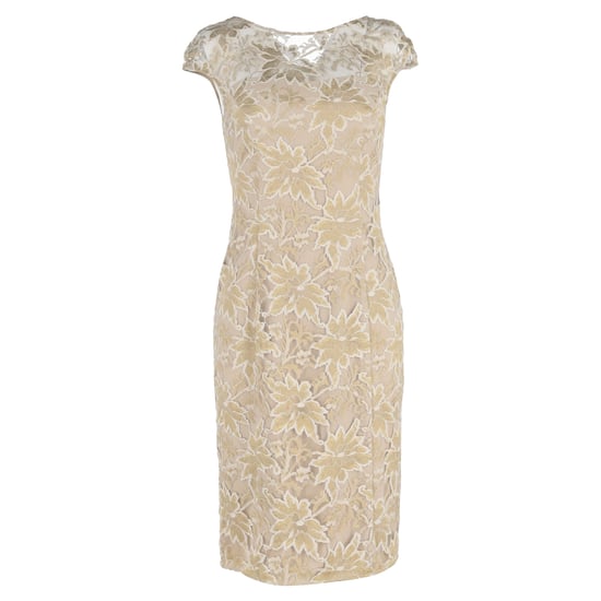 Temperley London – Blommig spetsmidiklänning i nudefärgad polyester - Image 1