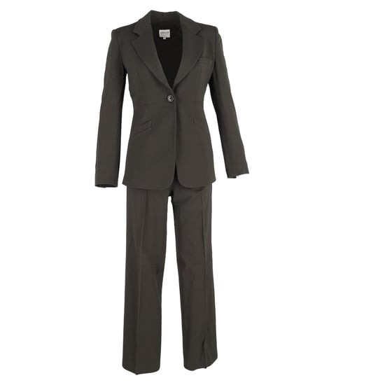 Armani Collezioni blazer en broekpak met enkele rij knopen in olijfgroen polyester - Image 1