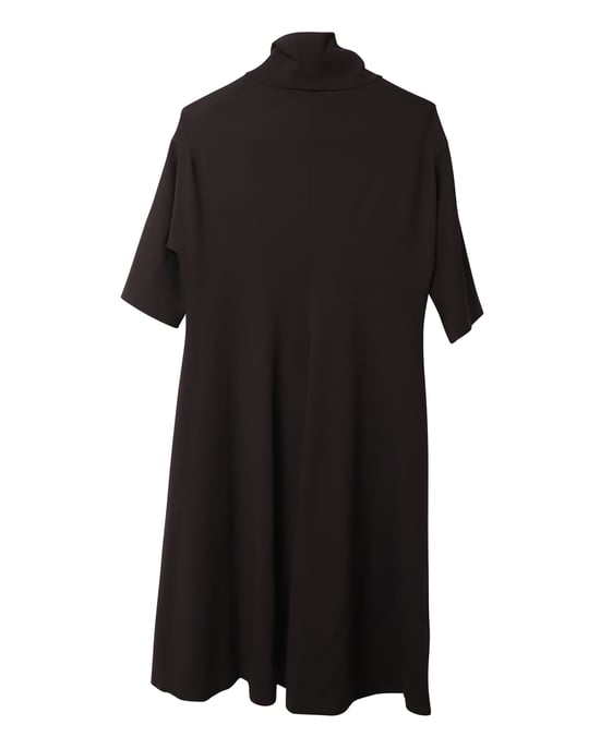 Jil Sander Turtleneck A-Line Dress in Brown Modal - Image 5
