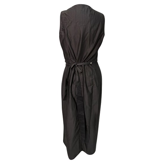 Rick Owens mouwloze midi-jurk met plooien in zwart katoen - Image 2