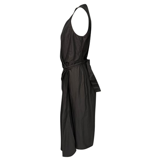 Rick Owens mouwloze midi-jurk met plooien in zwart katoen - Image 3