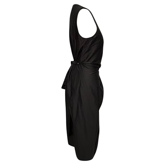 Rick Owens mouwloze midi-jurk met plooien in zwart katoen - Image 4