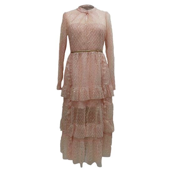 Självporträttsklänning i spets i rosa polyester - Image 1