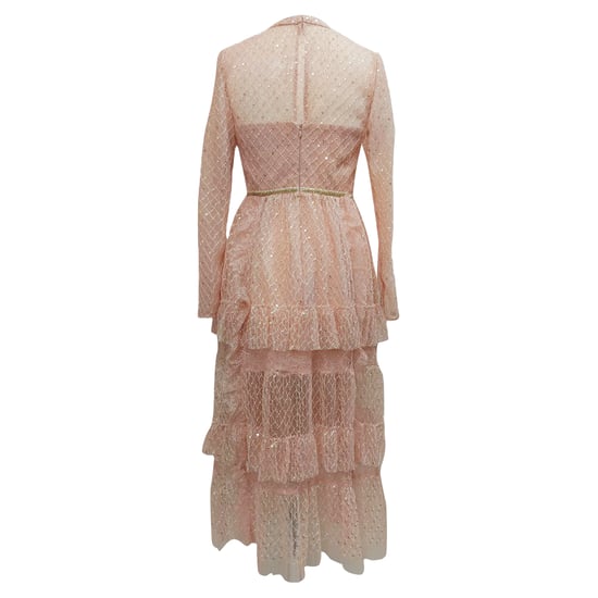 Självporträttsklänning i spets i rosa polyester - Image 2