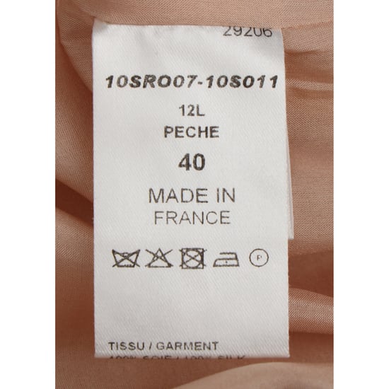 Chloé midi-jurk met V-hals en korte mouwen in beige zijde - Image 5