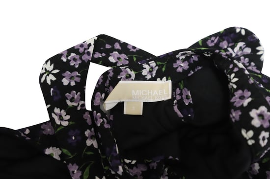 Michael Kors blommig halterneckklänning i flerfärgad polyester - Image 5