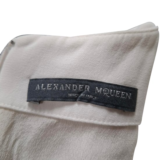 Alexander McQueen Sleeveless Mini Dress in Cream Polyester - Image 3