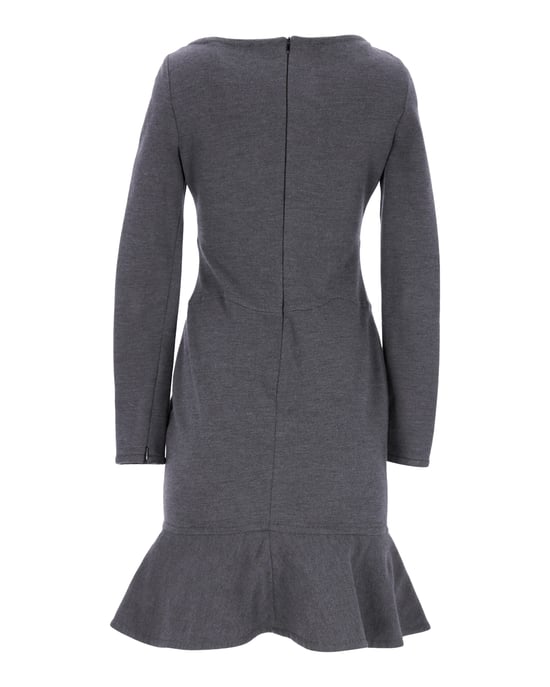 Valentino jurk met uitlopende zoom in grijze wol - Image 3