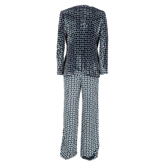 Diane von Furstenberg Chiana double-breasted blazer en broek van bedrukt fluweel in veelkleurige viscose. - Image 3