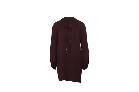 Jurk met blousonmouwen van Diane Von Furstenberg in bordeauxrode zijde - Image 1