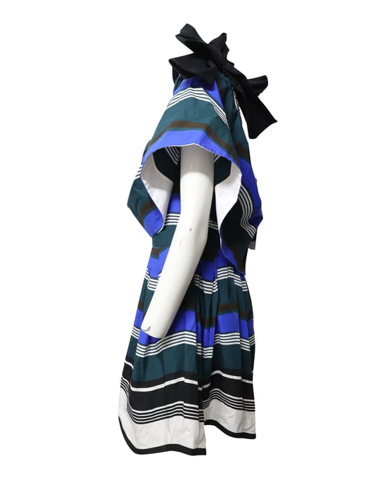 Fendi gestreepte off-shoulder jurk met ruches in veelkleurig katoen - Image 2