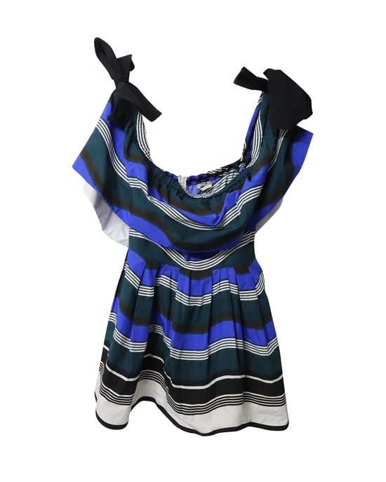 Fendi gestreepte off-shoulder jurk met ruches in veelkleurig katoen - Image 4