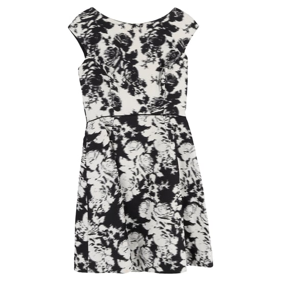 Mini-jurk met bloemenprint van Oscar De La Renta in zwart-wit katoen. - Image 1