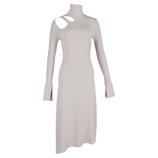 Victoria Beckham midi-jurk met uitsnijdingen in crèmekleurige viscose - Image 1