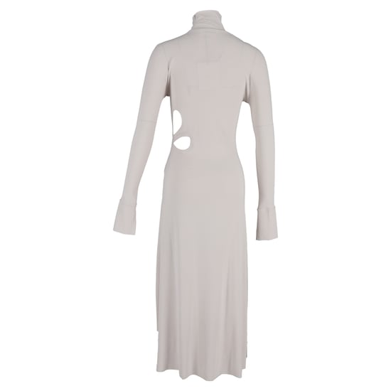 Victoria Beckham midi-jurk met uitsnijdingen in crèmekleurige viscose - Image 3