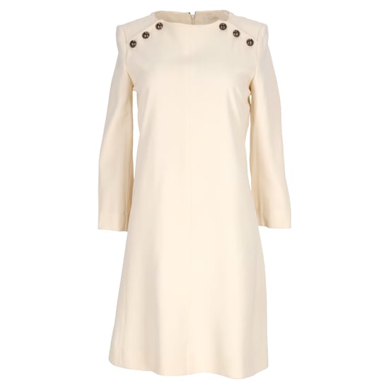 Chloé jurk met knoopdetails in beige acetaat - Image 1