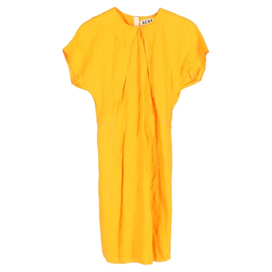 Acne Studios Crewneck Knee-Length Shift Dress in Orange Viscose - Image 1