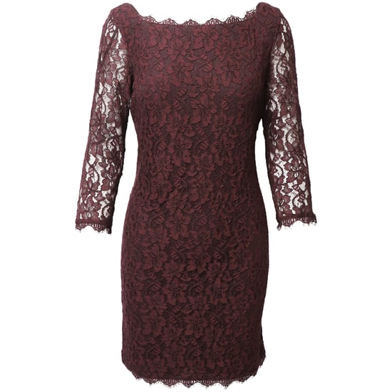 Diane Von Furstenberg kanten jurk in bordeauxrode rayon - Image 1