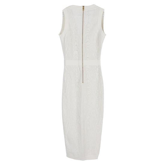 Balmain gebreide midi-jurk met diepe V-hals in witte viscose - Image 2